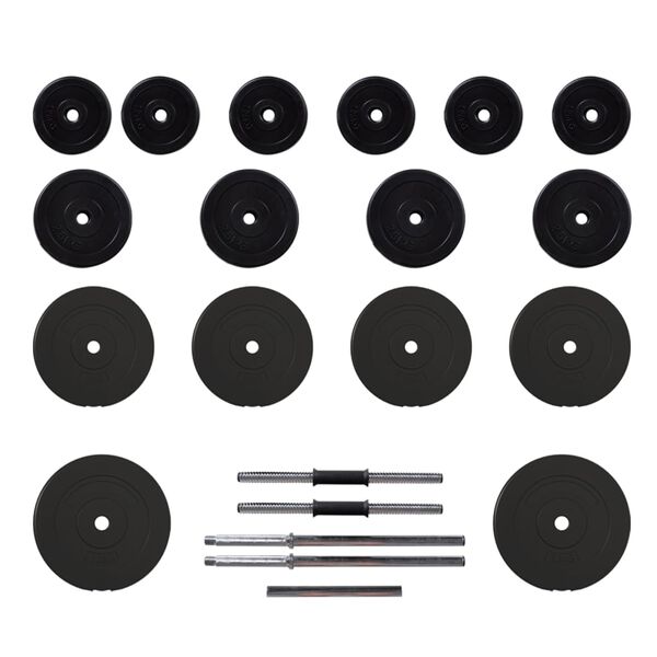 vidaXL Daljša in krajša palica z utežmi 60 kg