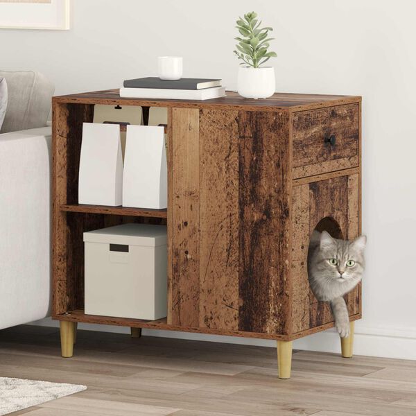 vidaXL Mačja hi&scaron;a Star les 72 x 42.5 x 70 cm Konstruiran les