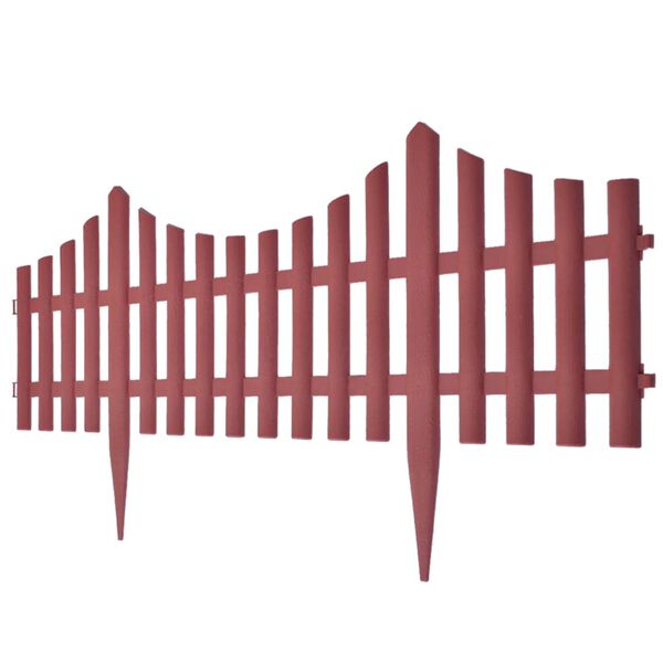 vidaXL Ograja za zelenico 17 kosov 10 m rjava