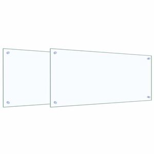 vidaXL Kuhinjski panel 2 kos Transparentno 90 x 40 cm kaljeno steklo