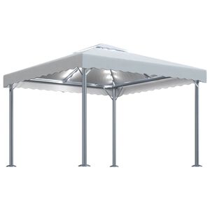vidaXL Paviljon z LED lučkami 300x300 cm krem aluminij