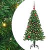 vidaXL Umestno božično drevo Zelena 150 cm PVC, jeklo in plastika
