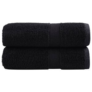 vidaXL Premium brisače za pranje SOLUND 2 kosa črne 30x30 cm 600 g/m&sup2;