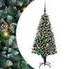 vidaXL Umestno božično drevo Zelena 150 cm PVC in Jeklo in Plastika