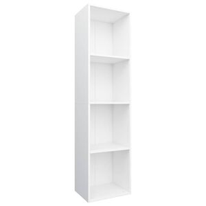 vidaXL Knjižna / TV omara bela 36x30x143 cm iverna plo&scaron;ča