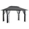 vidaXL Paviljon s stranskimi stenami antracit 400x300x270 cm jeklo