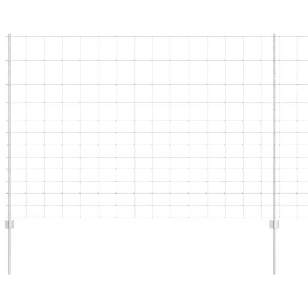 vidaXL Ograja s stebrom srebrna 1,5 x 25 m Jeklo