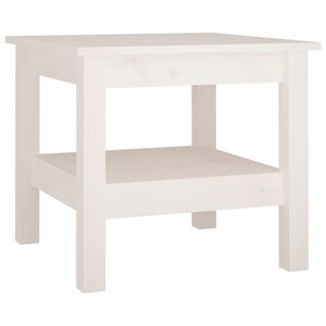 vidaXL Klubska mizica bela 45x45x40 cm masiven les borovina