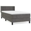 vidaXL Box spring postelja z vzmetnico temno siva 80x200 cm žamet