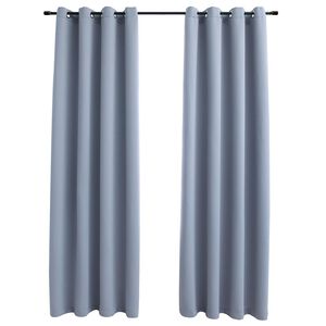 vidaXL Zatemnitvene zavese s kovinskimi obročki 2 kosa sive 140x175 cm