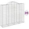 vidaXL Obokana gabionska ko&scaron;ara 9kos 200x50x160/180cm pocinkano železo