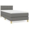 vidaXL Box spring postelja z vzmetnico temno siva 100x200 cm blago