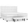 vidaXL Box spring postelja z vzmetnico bela 200x200 cm umetno usnje