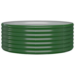 vidaXL Visoka greda iz cinkanega jekla 100x100x36 cm zelena