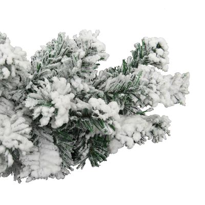 vidaXL Božična girlanda LED s snegom zelena 5 m PVC