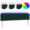 vidaXL LED posteljno vzglavje temno zeleno 180x5x78/88 cm žamet