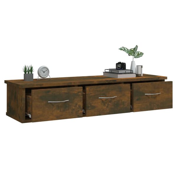 vidaXL Stenska TV omarica dimljeni hrast 88x26x18,5 cm konstruiran les