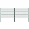 vidaXL Ograjni panel s stebrički iz železa 349x120 cm zelen