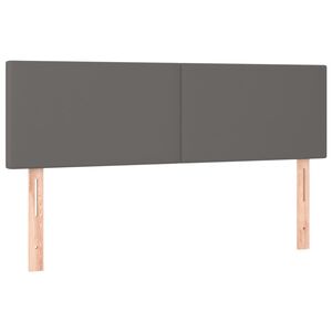 vidaXL Posteljno vzglavje siva 144x5x78/88 cm umetno usnje