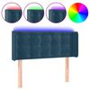 vidaXL LED posteljno vzglavje temno modro 83x16x78/88 cm žamet