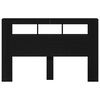 vidaXL LED glava postelje s polico Črni hrast 160 x 18,5 x 103,5 cm