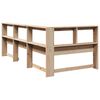 vidaXL Knjižnica vzglavje L-oblike 90 cm trdna borovina