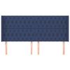 vidaXL Vzglavje z u&scaron;esi modro 183x16x118/128 cm blago