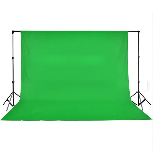 vidaXL Ozadje iz bombaža brez stojala zeleno 500 x 300 cm Chroma Key