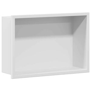 vidaXL Tu&scaron; ni&scaron;a Bela 30 x 20 x 9,5 cm Nerjaveče jeklo