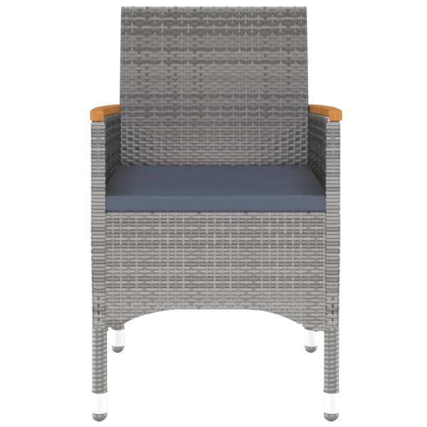 vidaXL Vrtna jedilna garnitura 7-delna poli ratan siva