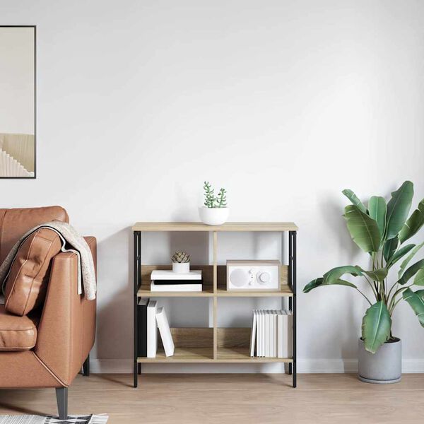 vidaXL Knjižna polica Sonoma hrast 82 x 32 x 79 cm Konstruiran les