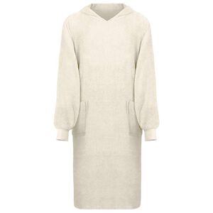 vidaXL Odeja s kapuco KINN krema XL Bombaž