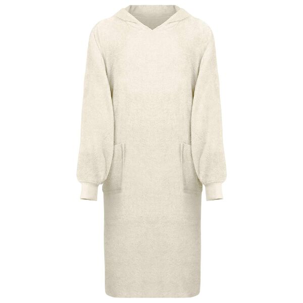vidaXL Odeja s kapuco KINN krema XL Bombaž