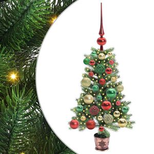vidaXL Božično drevo med 150 LED z stojalom Zelena 65 cm PE