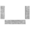 vidaXL Komplet TV omaric 4 pcs Betonsko siva Konstruiran les