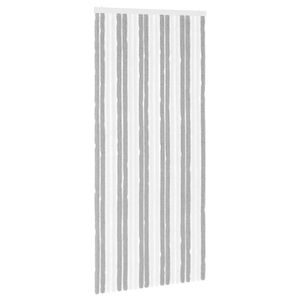 vidaXL Zaslon proti insektom Chenille Siva in bela 90 x 200 cm 100% PP