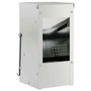 vidaXL Hranilnica za zajce srebrna 12,5 x 12,5 x 25 cm Cinkana jeklena