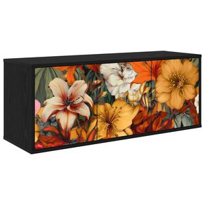 vidaXL Stenska TV omarica GENNEP 102 x 33 x 40 cm Črni hrast