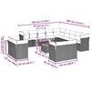 vidaXL Vrtna sedežna garnitura 14-delna z blazinami siv poli ratan