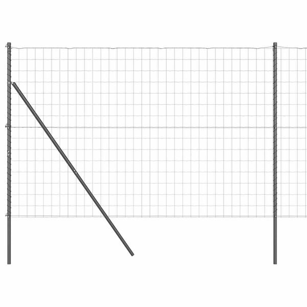 vidaXL Ograja s stebrom Siva 1,6 x 10 m Jeklo in PVC