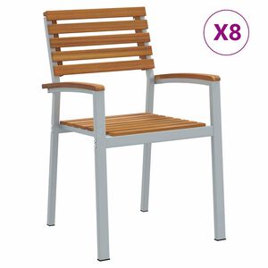 vidaXL Vrtni Stol 8 pcs Rjava 56 x 57 x 87 cm Masiven les akacije