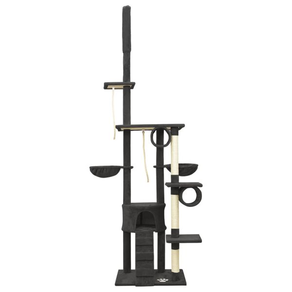 vidaXL Mačje drevo od tal do stropa temno sivo 220-240 cm