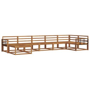vidaXL Zunanja garnitura za sedenje 7 pcs Naravna Masiven les akacije