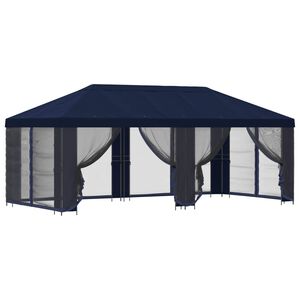 vidaXL Vrtni gazebo s stranskimi stenami 6 x 3 m Modra