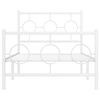 vidaXL Kovinski posteljni okvir z vzglavjem in vznožjem bel 90x190 cm