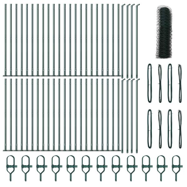 vidaXL Steber ograje. Zelena 100 x 0,8 m (36 mm mreža) Jeklo in PVC