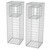 vidaXL Gabion stebriček / korito za rastline 2 kosa jeklo 50x50x160 cm