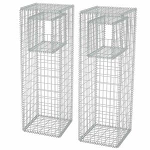 vidaXL Gabion stebriček / korito za rastline 2 kosa jeklo 50x50x160 cm