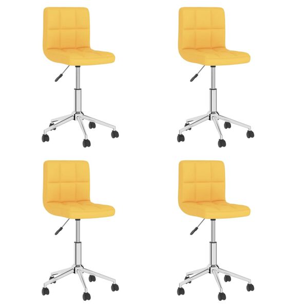 vidaXL Vrtljivi jedilni stoli 4 kosi gorčično rumeno blago