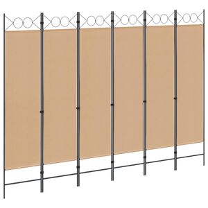 vidaXL 6-Panelski Pregradni Stojalo Bež 240 x 180 cm Blago
